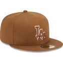 los-angeles-dodgers-mlb-59fifty-team-outline-braune-passgenaue-flat-cap-von-new-era