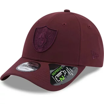 New Era Curved Brim Maroon Logo 9FORTY Repreve Las Vegas Raiders NFL Maroon Adjustable Cap