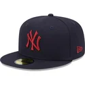 new-era-mlb-new-york-yankees-59fifty-league-essential-navy-flat-cap-mit-rotem-logo