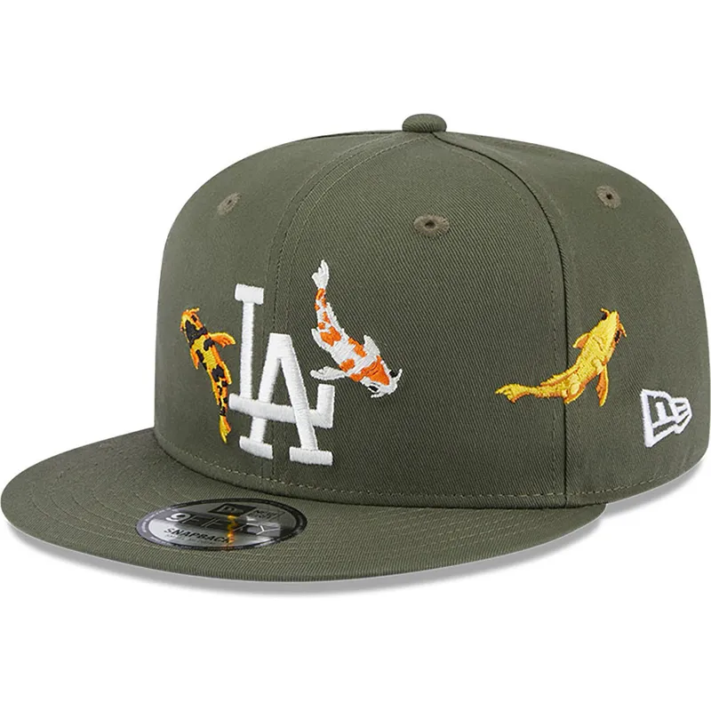 sapkak-lapos-zold-snapback-9fifty-koi-fish-los-angeles-dodgers-mlb-new-era