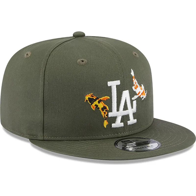 sapkak-lapos-zold-snapback-9fifty-koi-fish-los-angeles-dodgers-mlb-new-era