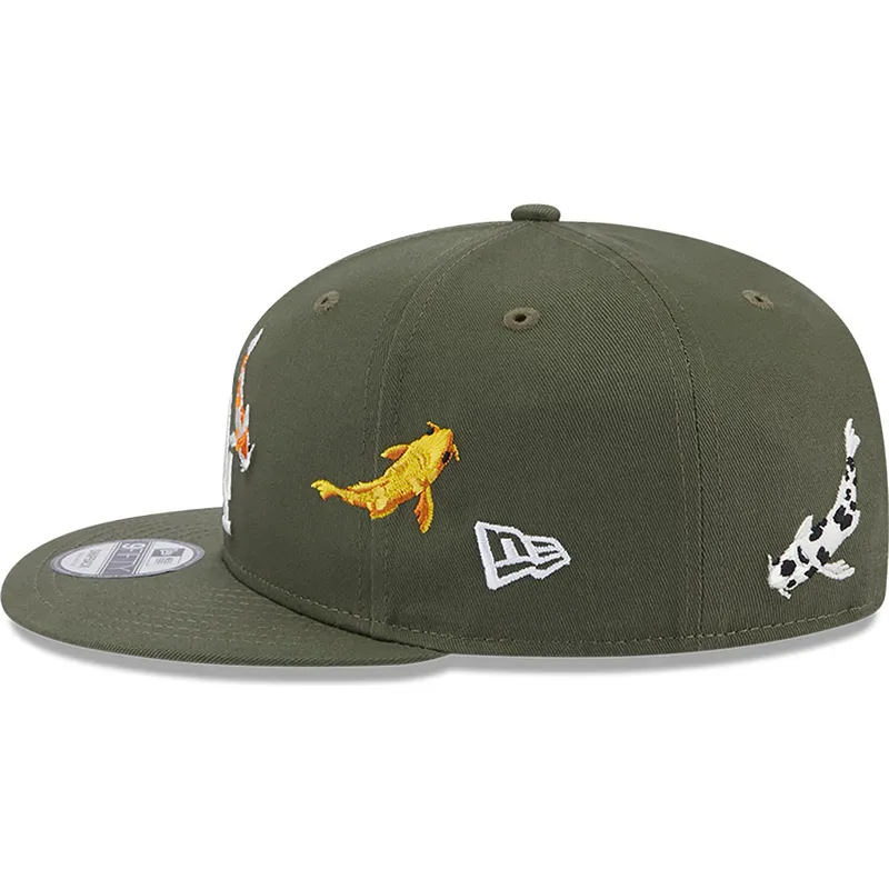 sapkak-lapos-zold-snapback-9fifty-koi-fish-los-angeles-dodgers-mlb-new-era