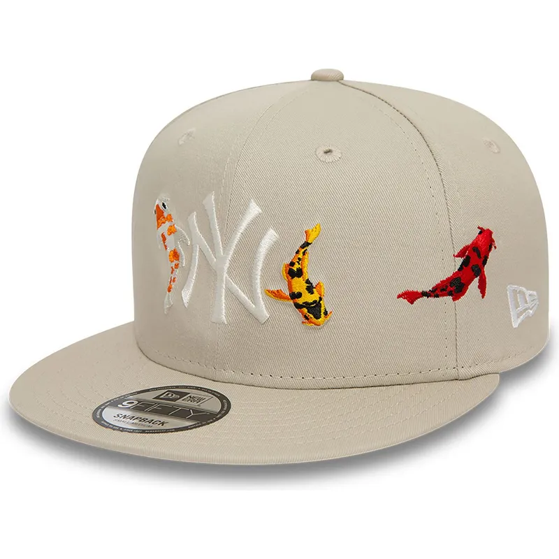 sapkak-lapos-bezs-snapback-9fifty-koi-fish-new-york-yankees-mlb-new-era
