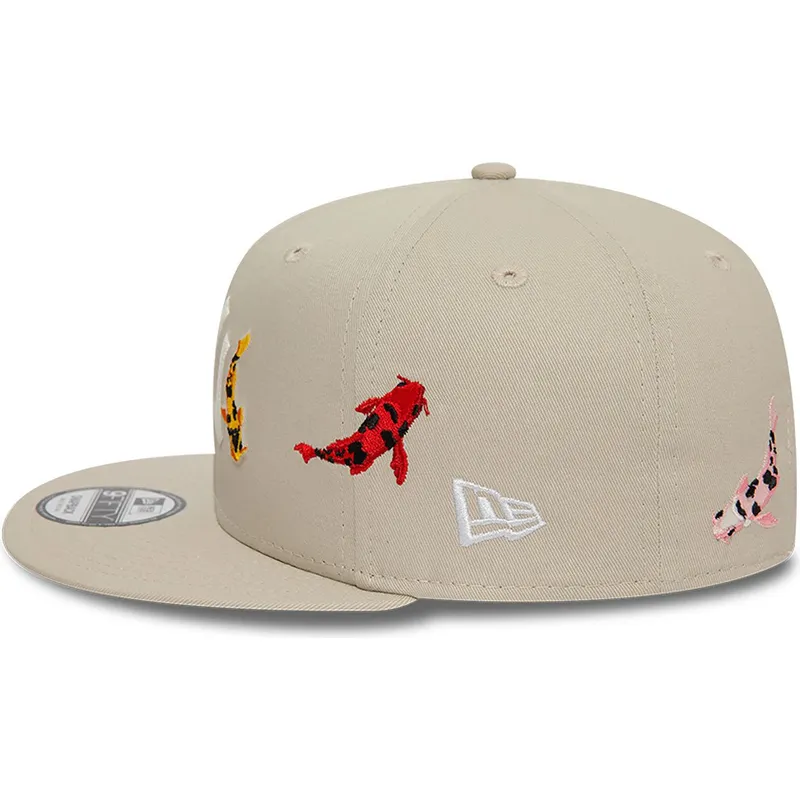 sapkak-lapos-bezs-snapback-9fifty-koi-fish-new-york-yankees-mlb-new-era
