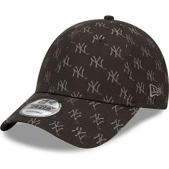 Justerbar svart böjd keps 9FORTY Monogram New York Yankees MLB från New Era