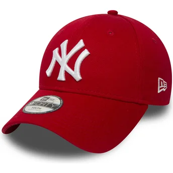 Sapkák ívelt piros állítható pánt gyereknek 9FORTY Essential New York Yankees MLB New Era