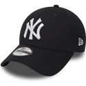marineblaue-verstellbare-gebogene-kappe-fur-kinder-9forty-essential-der-new-york-yankees-mlb-von-new-era