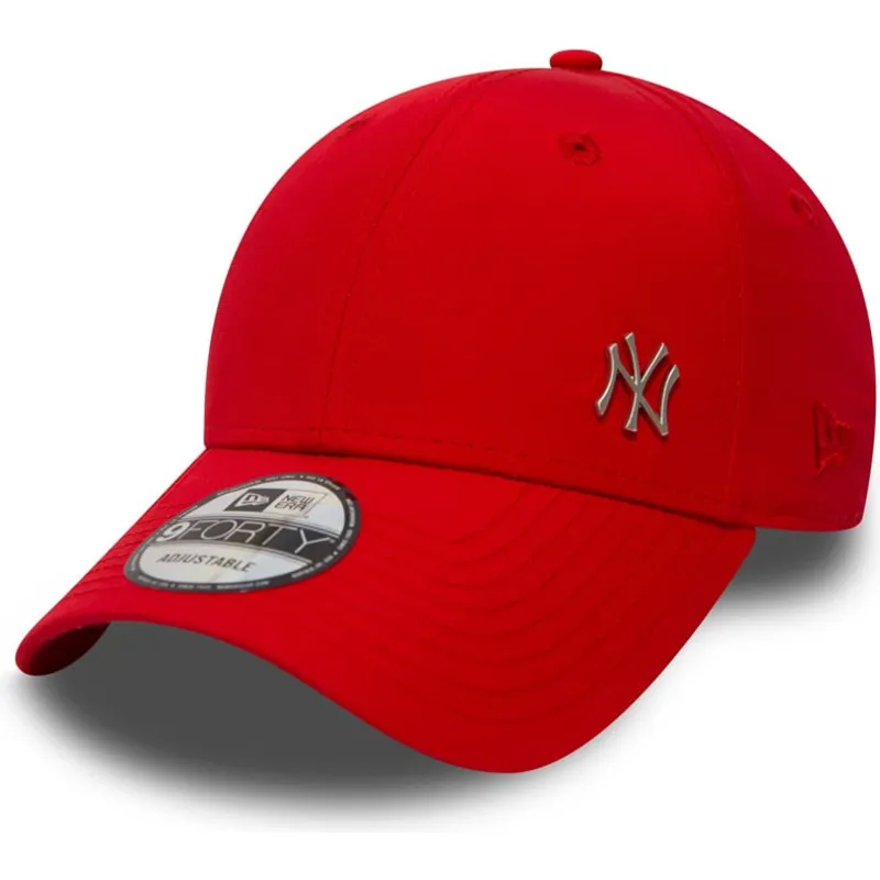 rote-verstellbare-curved-cap-9forty-flawless-logo-der-new-york-yankees-mlb-von-new-era