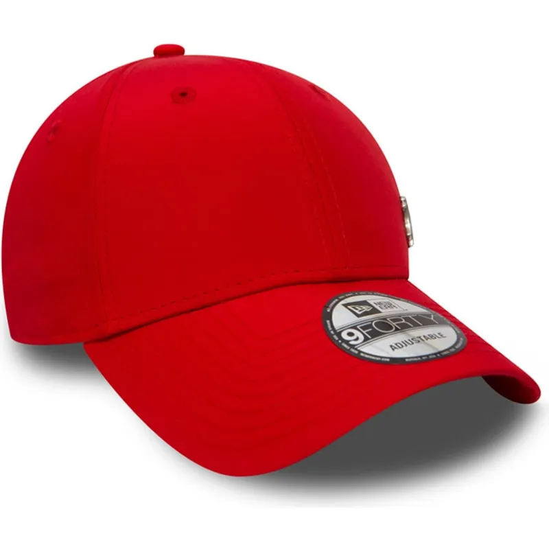 rote-verstellbare-curved-cap-9forty-flawless-logo-der-new-york-yankees-mlb-von-new-era