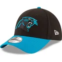 schwarze-und-blaue-verstellbare-curved-cap-9forty-the-league-der-carolina-panthers-nfl-von-new-era