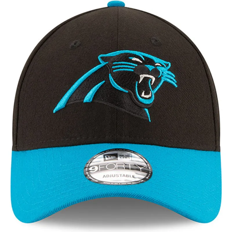 schwarze-und-blaue-verstellbare-curved-cap-9forty-the-league-der-carolina-panthers-nfl-von-new-era