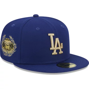 New Era Flat Brim 59FIFTY Laurel Sidepatch Los Angeles Dodgers MLB Blue Fitted Cap