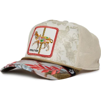 trucker-cap-beige-und-mehrfarbig-leopard-strutter-quid-glorier-carousel-the-farm-von-goorin-bros