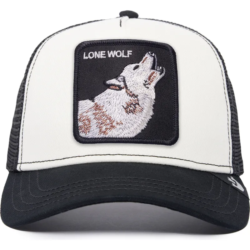 schwarz-weisse-trucker-kappe-wolf-the-lone-wolf-the-farm-von-goorin-bros