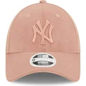 9forty-new-york-yankees-mlb-damen-verstellbare-rosa-velourskappe-mit-rosa-logo-von-new-era