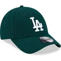 verstellbare-grune-curved-cap-9forty-essential-melton-wool-der-los-angeles-dodgers-mlb-von-new-era