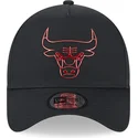 schwarze-gebogene-snapback-kappe-a-frame-foil-pack-der-chicago-bulls-nba-von-new-era
