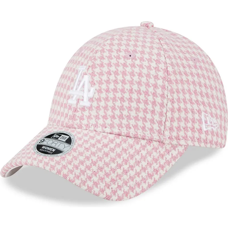 sapkak-ivelt-rozsaszin-allithato-9forty-houndstooth-los-angeles-dodgers-mlb-new-era