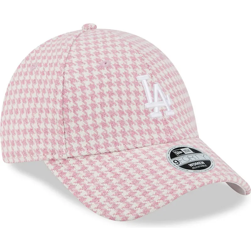 sapkak-ivelt-rozsaszin-allithato-9forty-houndstooth-los-angeles-dodgers-mlb-new-era
