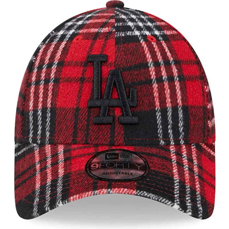 sapkak-ivelt-piros-allithato-9forty-check-los-angeles-dodgers-mlb-new-era