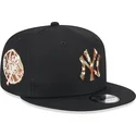 schwarze-flache-snapback-kappe-mit-braunem-logo-9fifty-seasonal-infill-von-new-york-yankees-mlb-von-new-era