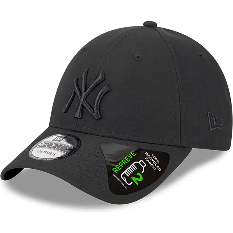 schwarze-verstellbare-curved-cap-mit-schwarzem-logo-9forty-repreve-outline-der-new-york-yankees-mlb-von-new-era