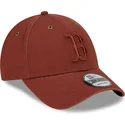 boston-red-sox-mlb-9forty-verstellbare-braune-kappe-mit-gebogenem-schirm-und-braunem-logo-aus-gewaschenem-canvas-von-new-era