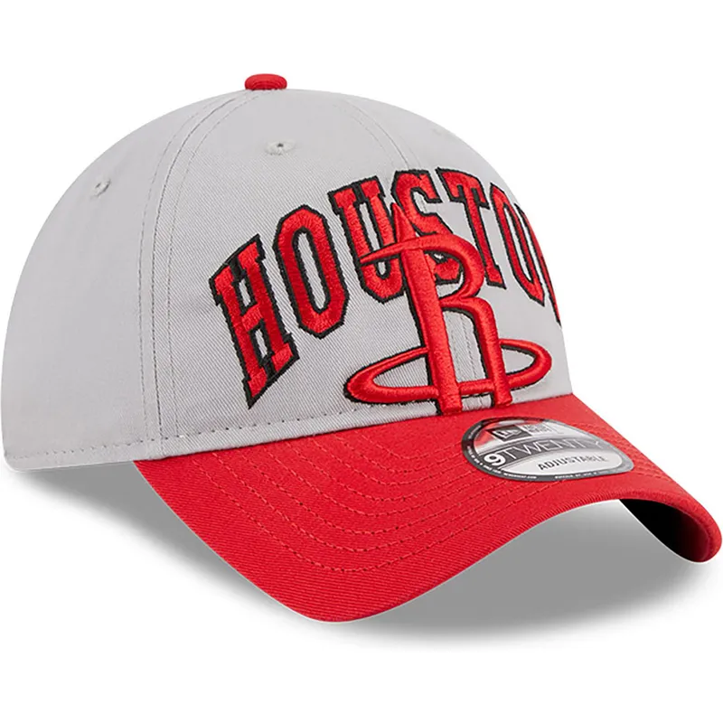 graue-und-rote-verstellbare-curved-cap-9twenty-tip-off-2023-der-houston-rockets-nba-von-new-era