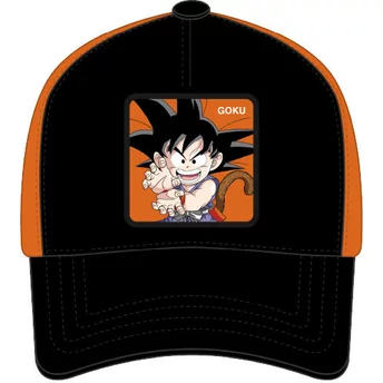 Capslab Curved Brim Kid Son Goku DB3 GOK4 Dragon Ball Black and Orange Snapback Cap