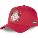 rote-snapback-cap-mit-gebogenem-schirm-monkey-d-luffy-luf9-one-piece-von-capslab