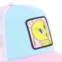 capslab-looney-tunes-piolin-loo8-twe1-blau-weiss-rosa-trucker-kappe