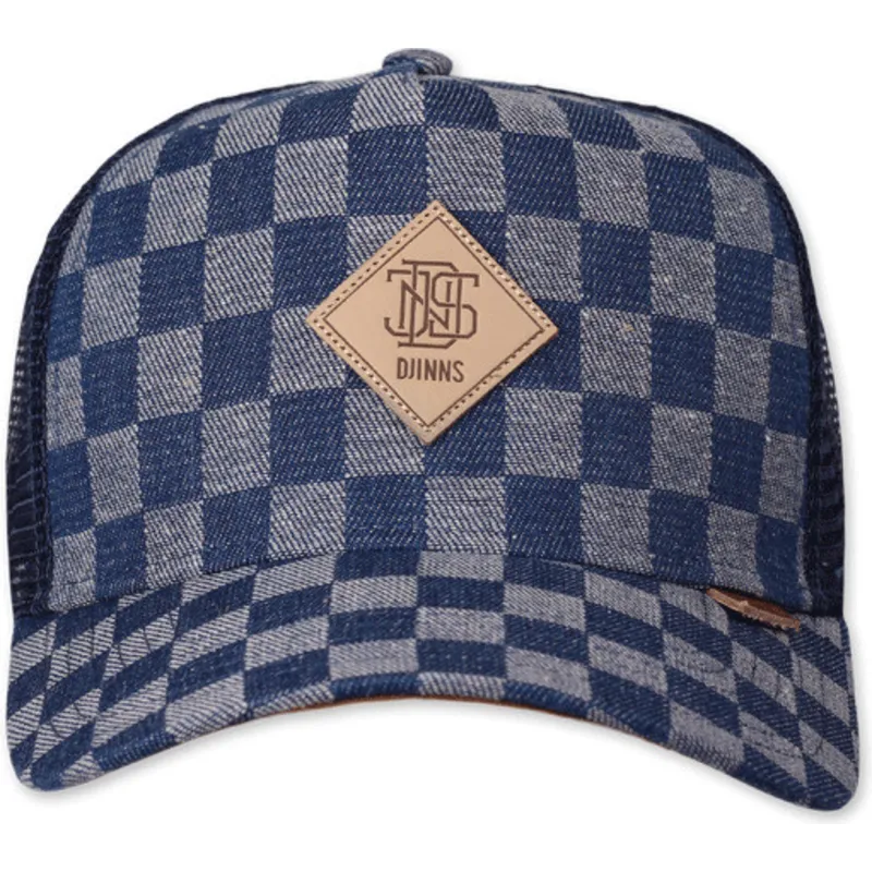 djinns-hft-denim-check-blaue-trucker-kappe