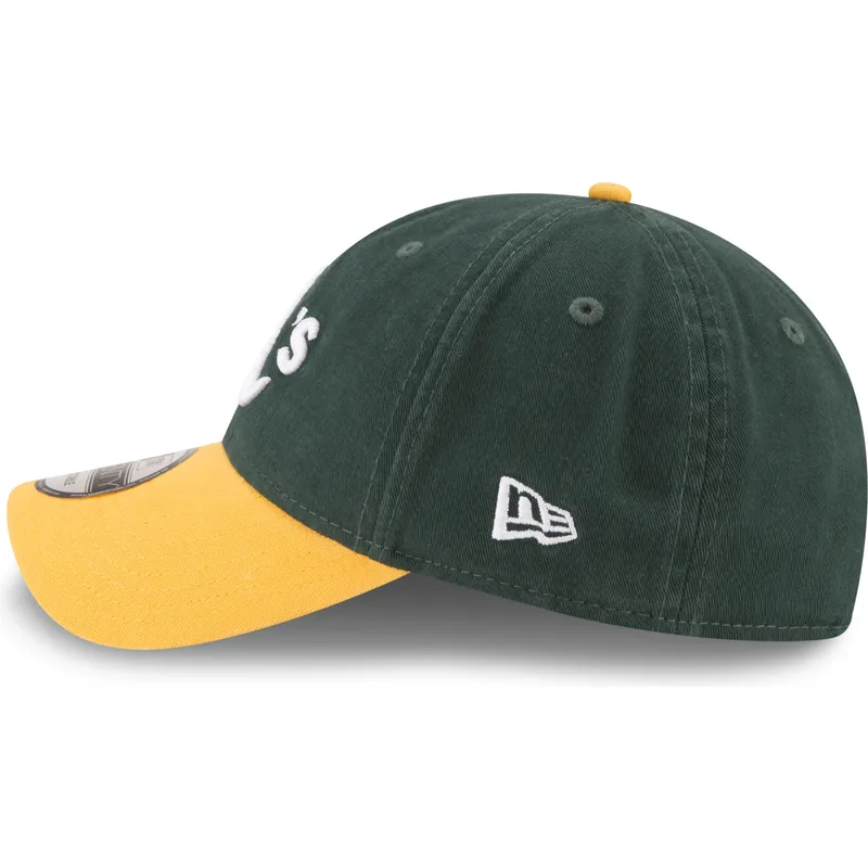 gron-och-gul-justerbar-kurvad-keps-9twenty-core-classic-fran-oakland-athletics-mlb-av-new-era