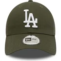 grune-verstellbare-curved-cap-9twenty-league-essential-der-los-angeles-dodgers-mlb-von-new-era
