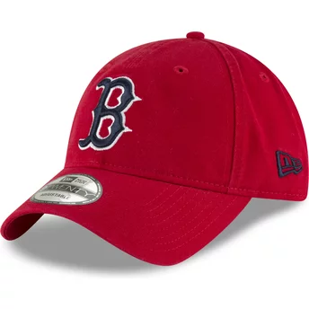 New Era Curved Brim Navy Blue Logo 9TWENTY Core Classic Boston Red Sox MLB Red Adjustable Cap