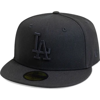 Svart platt keps med svart logo 59FIFTY League Essential från Los Angeles Dodgers MLB av New Era