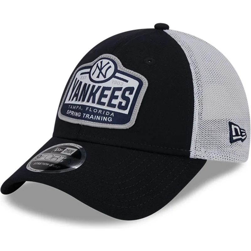 new-era-new-york-yankees-mlb-9forty-stretch-snap-tab-trucker-cap-in-marineblau-und-weiss