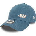 new-era-9forty-snapback-kappe-mit-gebogenem-schirm-in-blau-valentino-rossi-vr46-motogp-denim