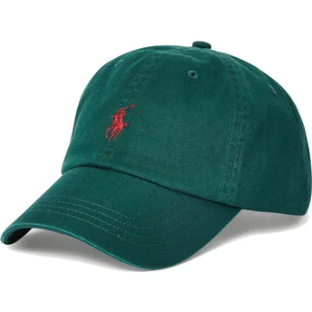Sapkák ívelt zöld állítható Cotton Chino Classic Sport Polo Ralph Lauren