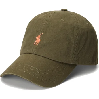 Sapkák ívelt zöld állítható Cotton Chino Classic Sport Polo Ralph Lauren