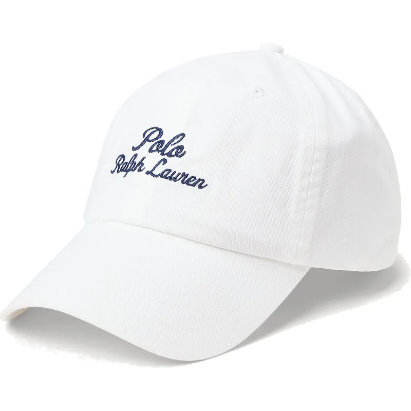 weisse-verstellbare-curved-cap-chino-classic-sport-script-von-polo-ralph-lauren
