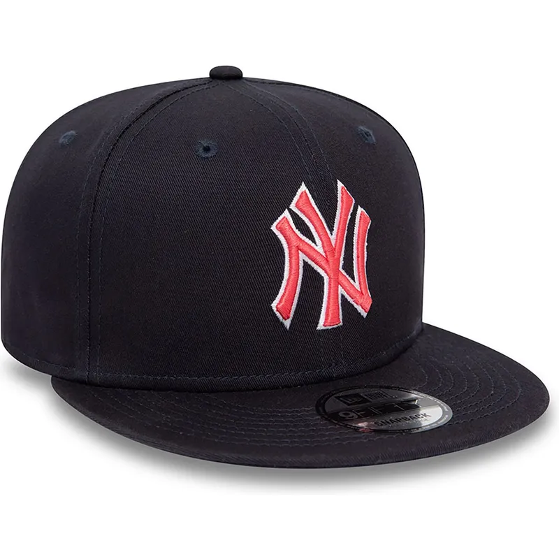 new-era-new-york-yankees-mlb-9fifty-outline-snapback-kappe-in-marineblau-mit-rotem-logo