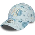 new-era-curved-brim-women-9forty-floral-all-over-print-new-york-yankees-mlb-blue-adjustable-cap