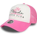 weisse-und-rosa-trucker-cap-fur-damen-a-frame-foam-front-von-florida-beach-club-von-new-era