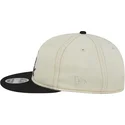 chicago-white-sox-mlb-9fifty-retro-crown-denim-beige-und-schwarze-flache-kappe-von-new-era