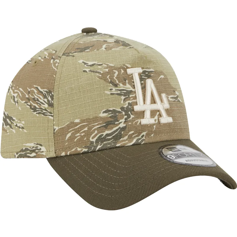 los-angeles-dodgers-mlb-new-era-9forty-a-frame-two-tone-tiger-snapback-kappe-mit-gebogenem-schirm-im-camouflage-design