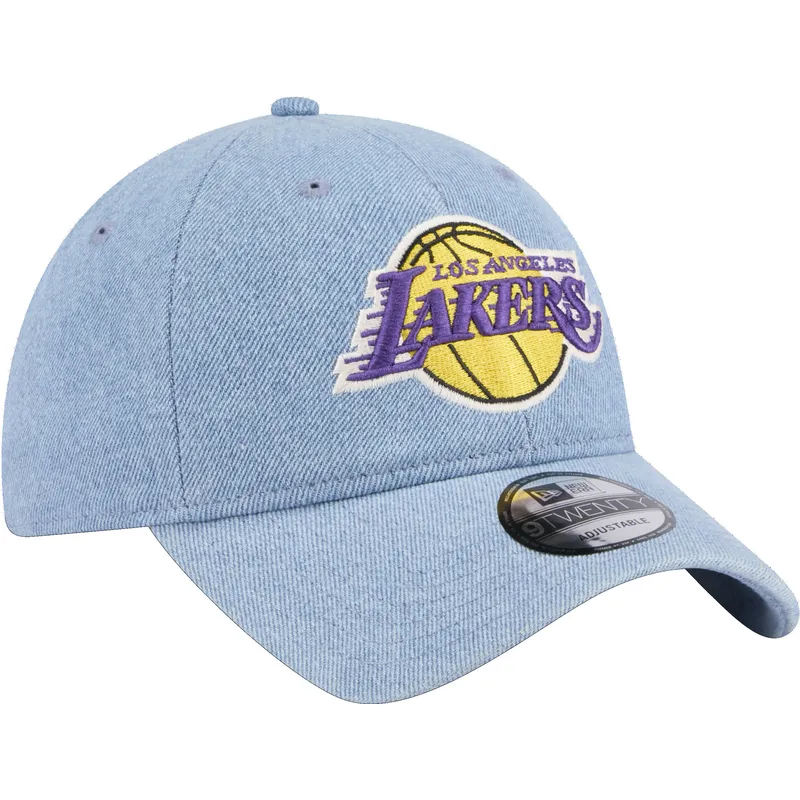sapkak-ivelt-kek-allithato-9twenty-washed-denim-los-angeles-lakers-nba-new-era