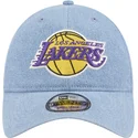 sapkak-ivelt-kek-allithato-9twenty-washed-denim-los-angeles-lakers-nba-new-era