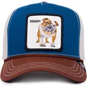 blaue-weisse-und-braune-curved-cap-snapback-bulldogge-tough-bully-100-the-farm-all-over-canvas-von-goorin-bros