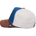 blaue-weisse-und-braune-curved-cap-snapback-bulldogge-tough-bully-100-the-farm-all-over-canvas-von-goorin-bros